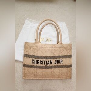 Dior book tote raffia medium